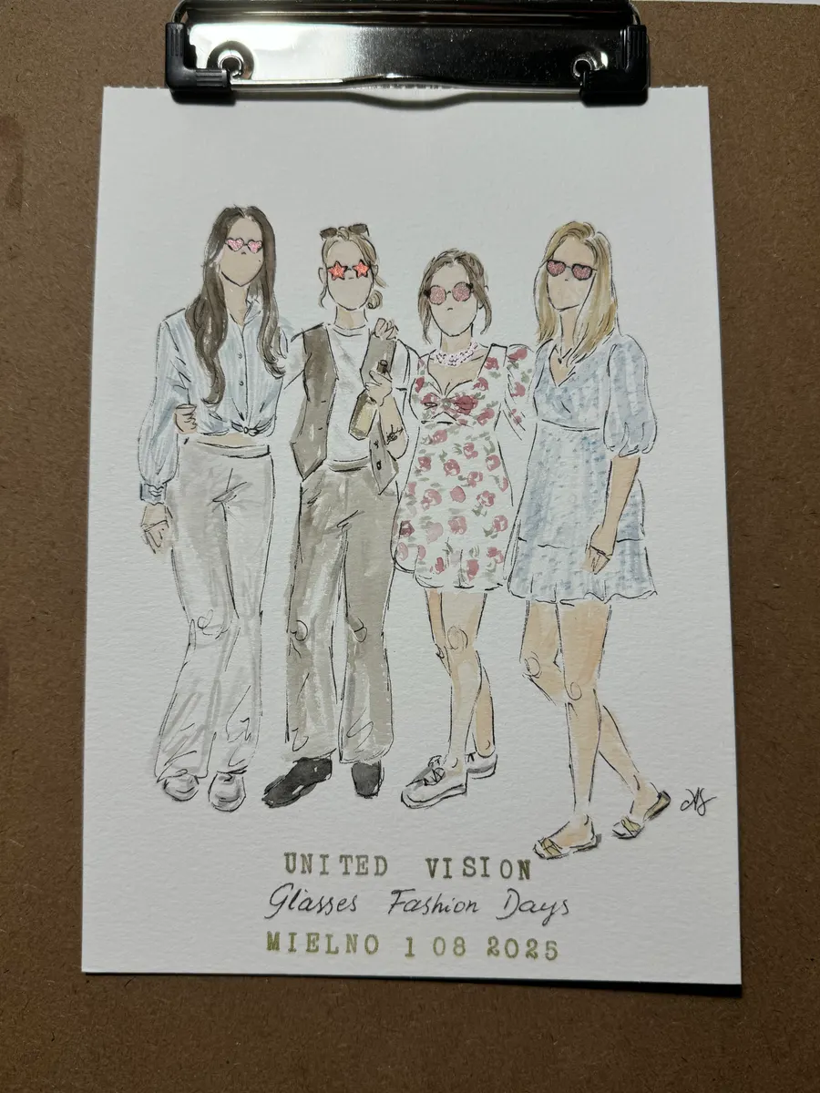 Ilustracja czterech kobiet z brandingiem eventu United Vision